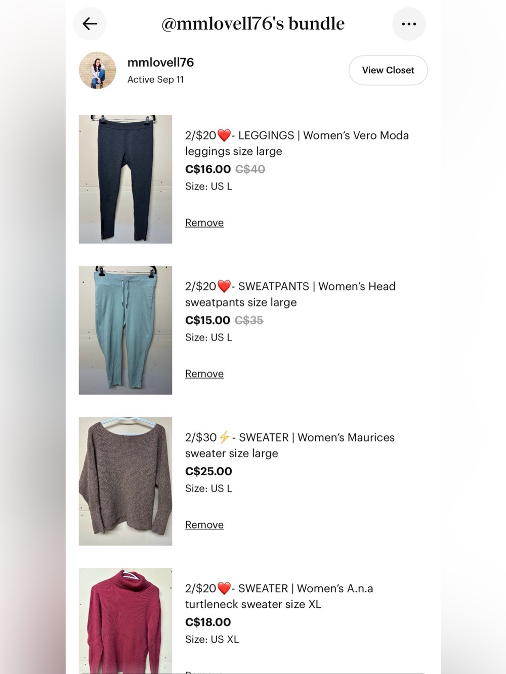 Melissaâs closet clear out bundle of 9 items!